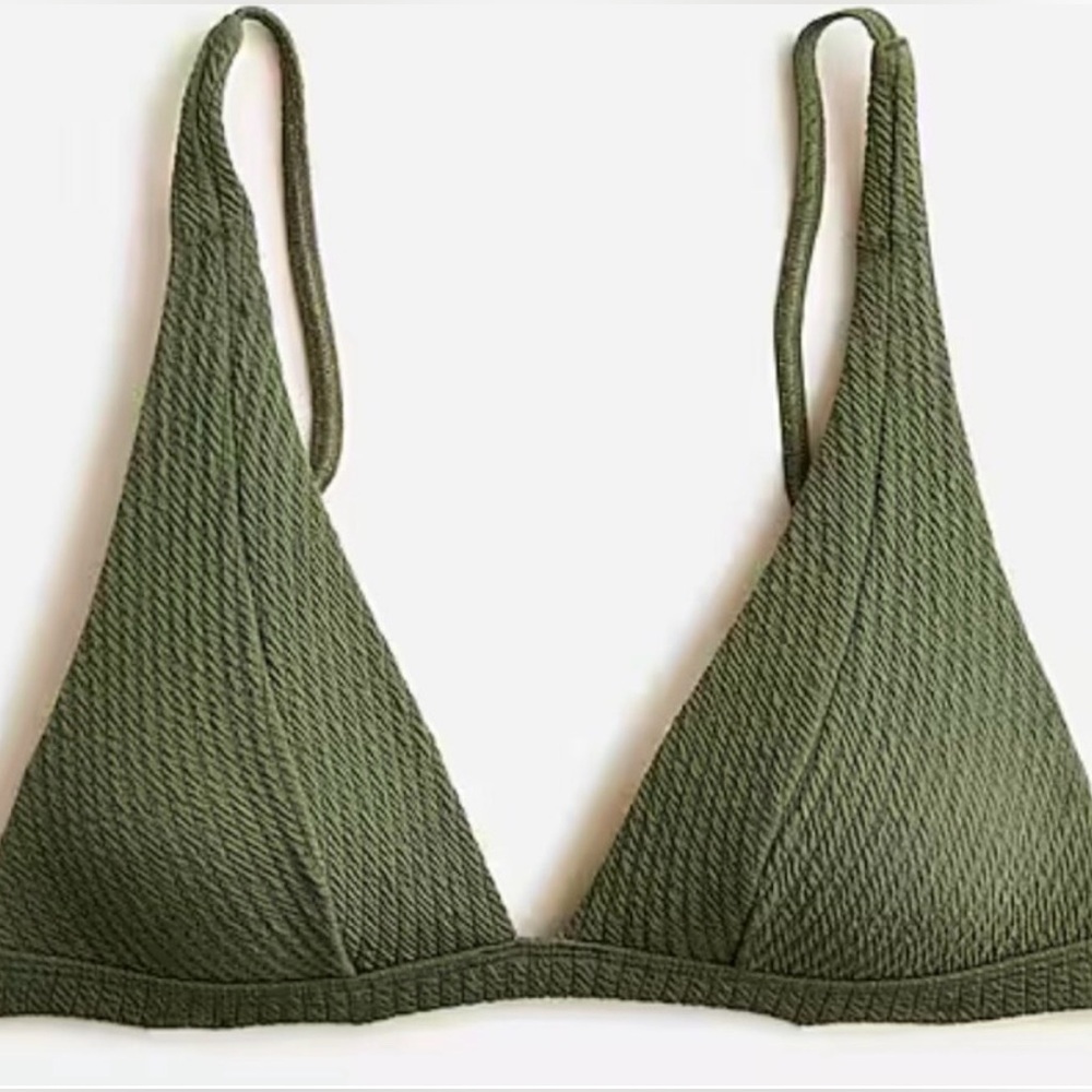 J.Crew Textured Plunge Bikini Top
